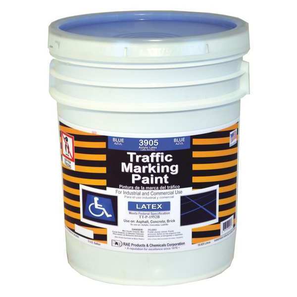Traffic Zone Marking Paint, 5 gal., Handicap Blue, Latex Acrylic -Based