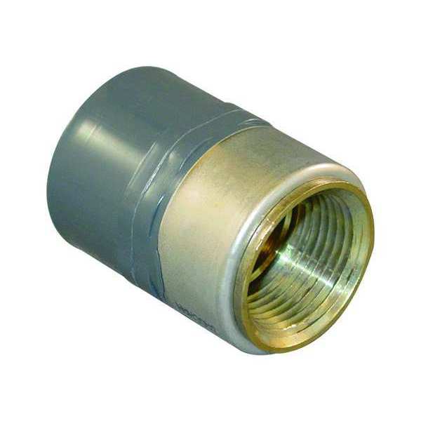 PVC, Brass Female Adapter, FNPT x Socket, 3/4 in x 1/2 in Pipe Size