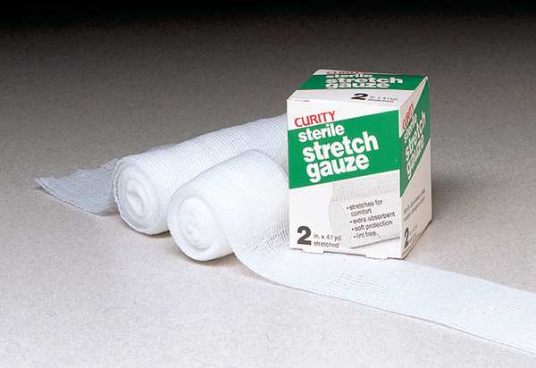 Stretch Bandage, Sterile, White, Gauze, Bulk