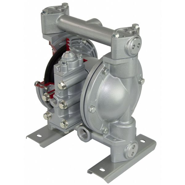Double Diaphragm Pump, Aluminum, Air Operated, PTFE, 21 GPM