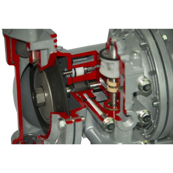 Double Diaphragm Pump, Aluminum, Air Operated, Santoprene, 49 GPM