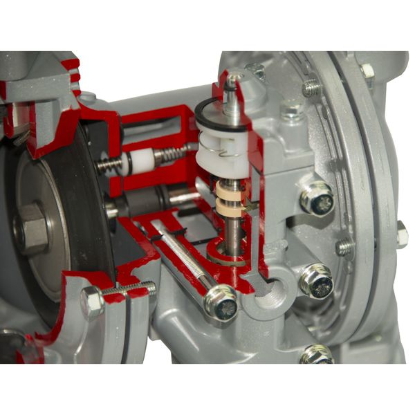 Double Diaphragm Pump, Aluminum, Air Operated, Santoprene, 49 GPM