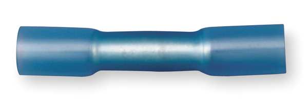 Butt Splice Connector, 16-14AWG, Blue, PK25
