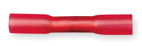 Butt Splice Connector, 22-18 AWG, Red, PK25