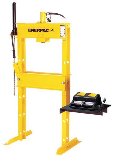 IPA1220, 10 Ton, H-Frame Hydraulic Press with RC1010 Single-Acting Cylinder and XA12 Air Pump