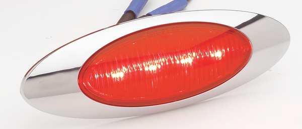 Clearance and Marker Lamp, Red, Oval
