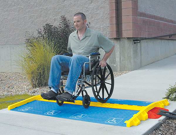 ADA Access Ramp, Blue, 3 ft., PR