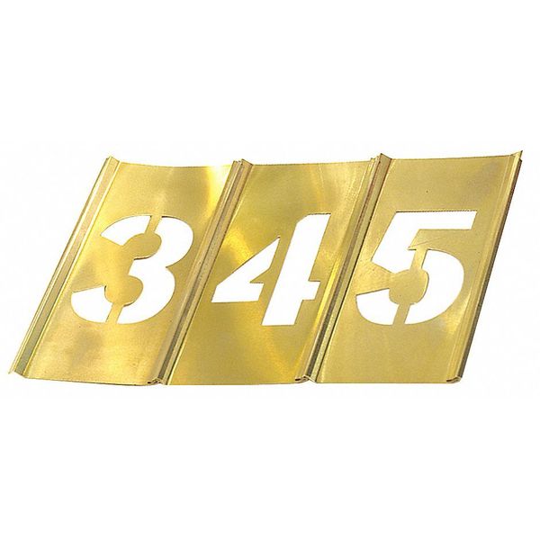 Stencil Set, Numbers, Brass, 10013