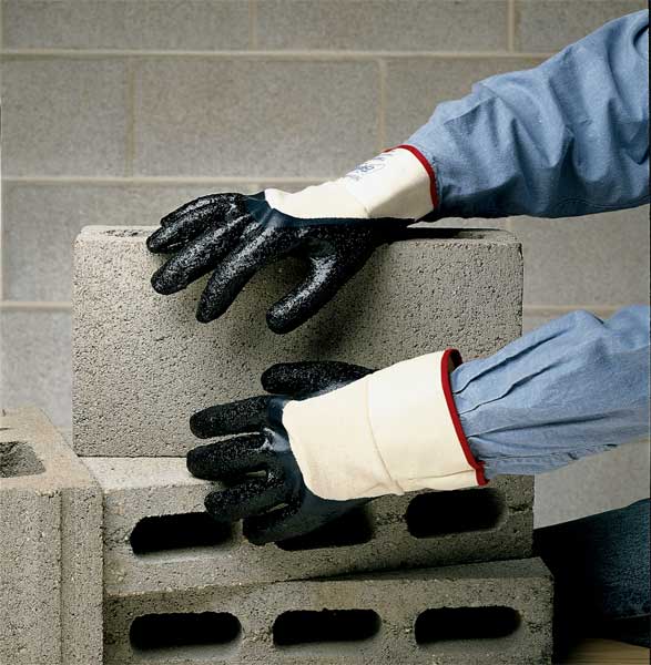 Nitrile Coated Gloves, Full Coverage, Blue, XL, PR