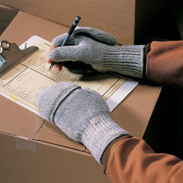 Cold Protection Gloves, PVC Dots, M, Gry, PR