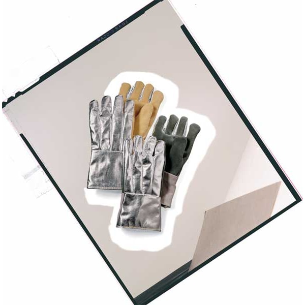 Heat Resistant Gloves, Slvr/Grn, Univer, PR