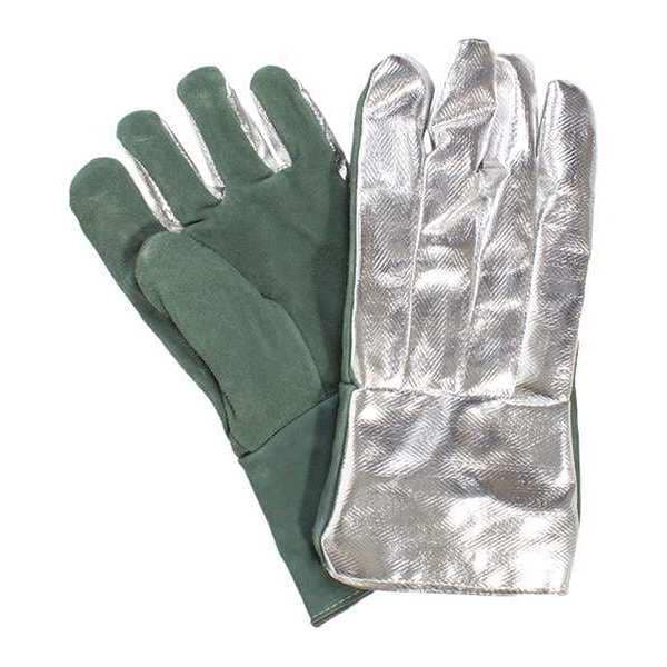 Heat Resistant Gloves, Slvr/Grn, Univer, PR