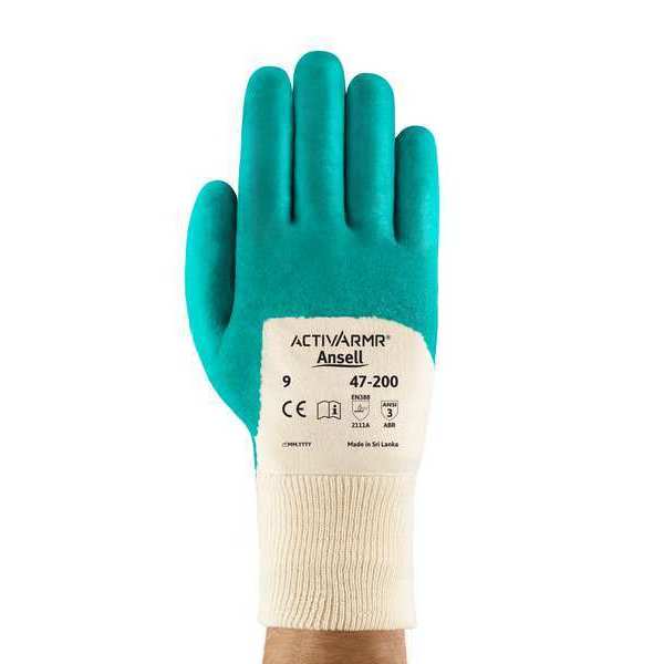 Nitrile Coated Gloves, 3/4 Dip Coverage, Green, S, PR