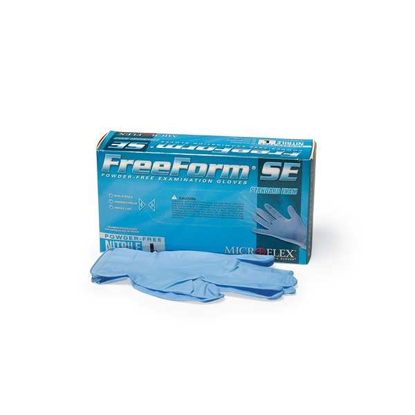 Exam Gloves with Textured Fingertips, Nitrile, Powder Free, Blue, L, 100 PK