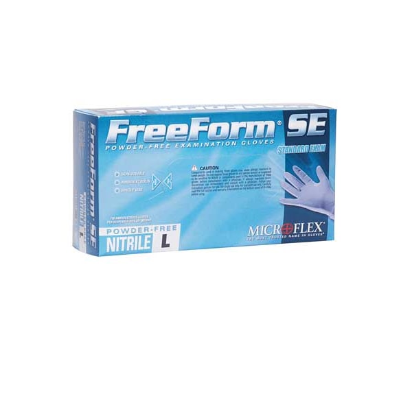 Exam Gloves with Textured Fingertips, Nitrile, Powder Free, Blue, L, 100 PK