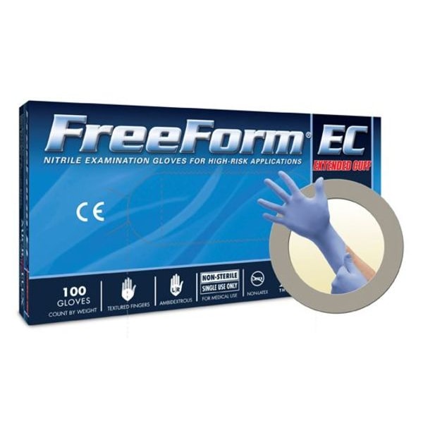 Exam Gloves with Textured Fingertips, Nitrile, Powder Free, Blue, XL, 50 PK