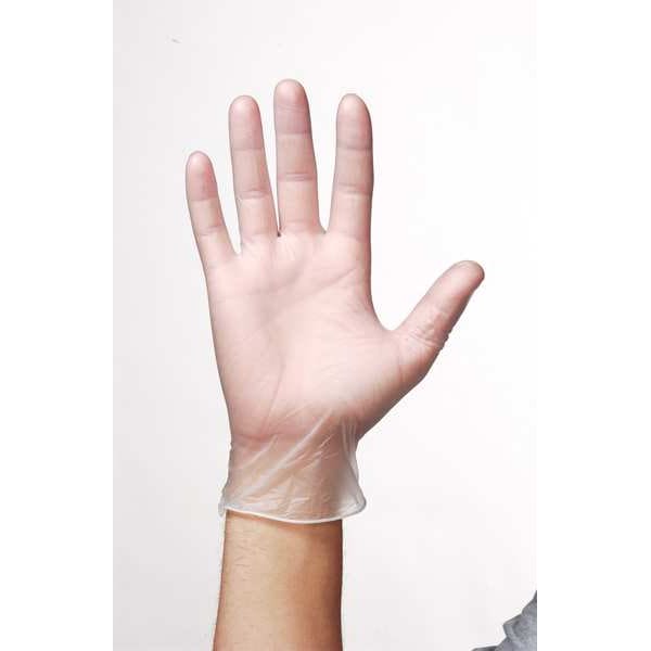 Vinyl Exam Gloves, Vinyl, Powder Free, Clear, XL, 100 PK