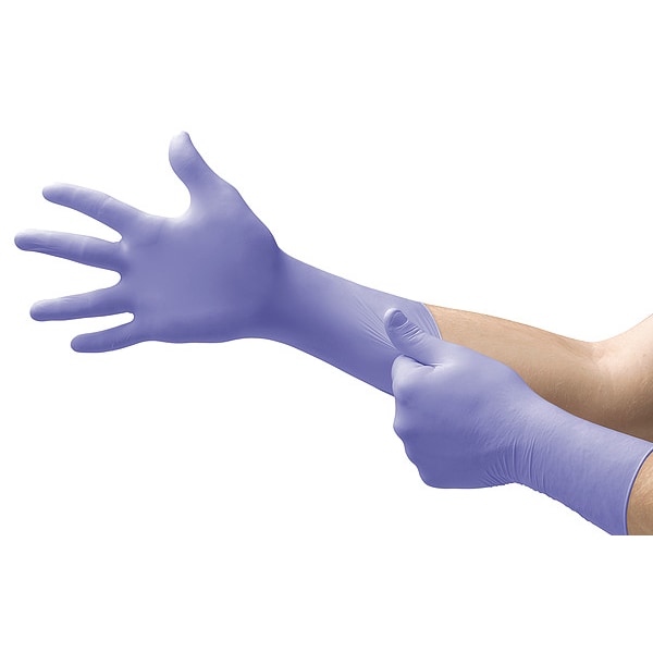 Exam Gloves with Advanced Barrier Protection, Nitrile, Powder Free, Violet Blue, S, 50 PK