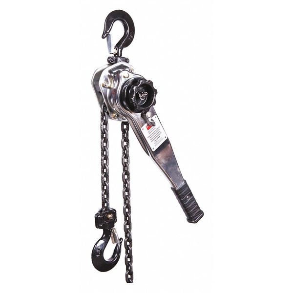 Lever Chain Hoist, 3,000 lb Load Capacity, 5 ft Hoist Lift, 1 7/64 in Hook Opening