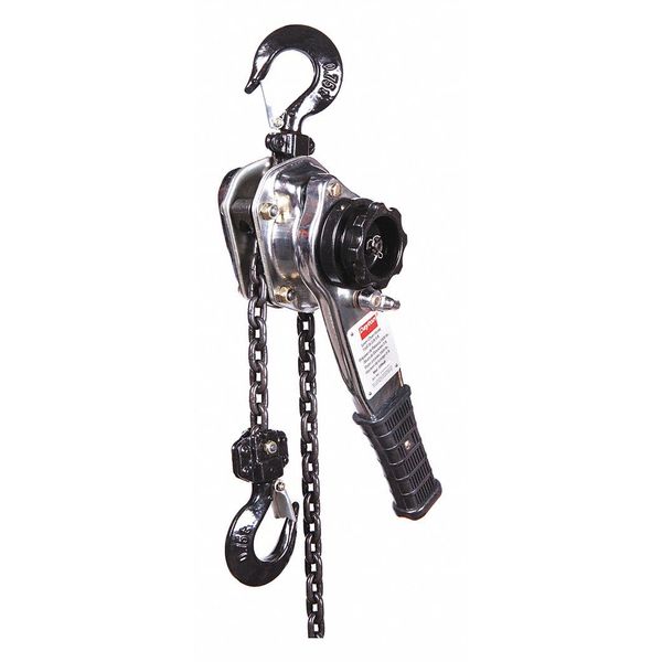 Lever Chain Hoist, 1,500 lb Load Capacity, 5 ft Hoist Lift, 29/32 in Hook Opening