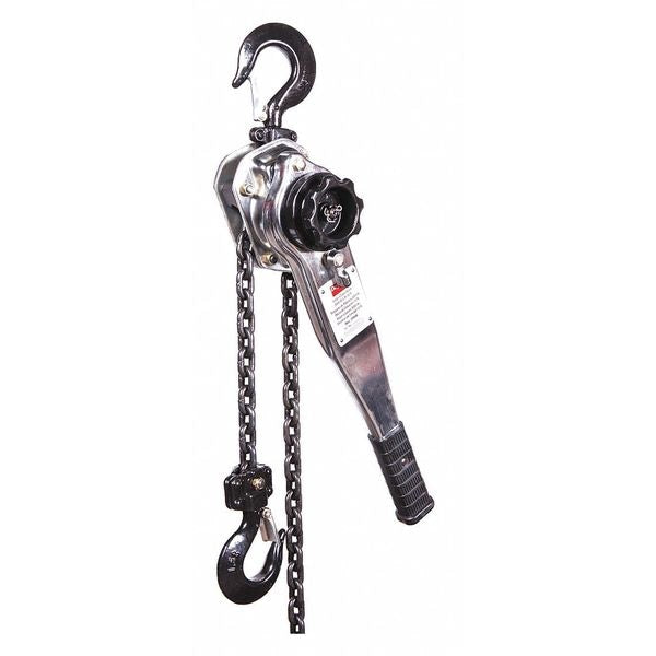 Lever Chain Hoist, 3,000 lb Load Capacity, 10 ft Hoist Lift, 1 7/64 in Hook Opening