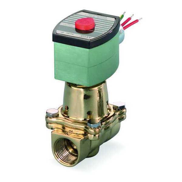 120V AC Brass Hot Water Solenoid Valve, Normally Closed, 3/8 in Pipe Size