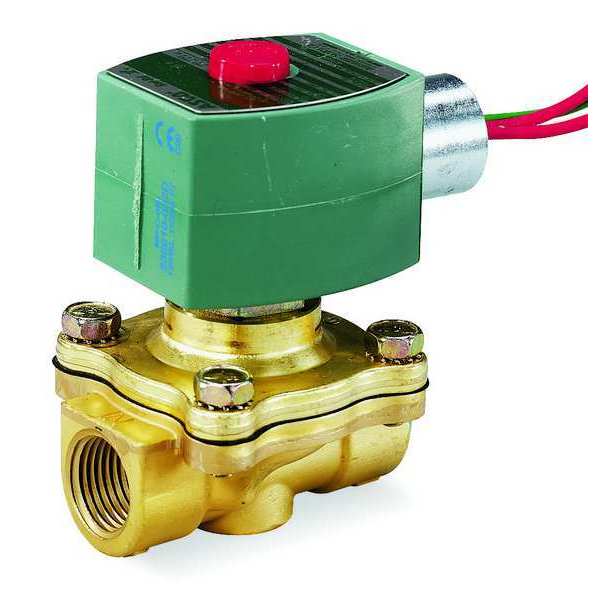 120V AC Brass Solenoid Valve, Normally Closed, 3/8 in Pipe Size