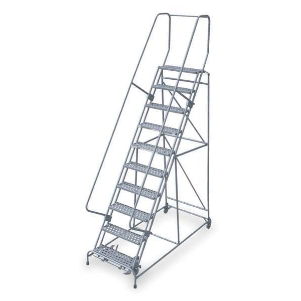 120 in H Steel Rolling Ladder, 9 Steps