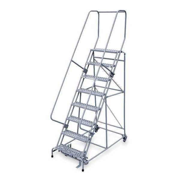 110 in H Steel Rolling Ladder, 8 Steps