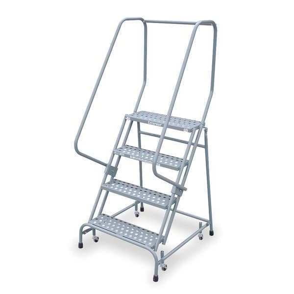 70 in H Steel Rolling Ladder, 4 Steps