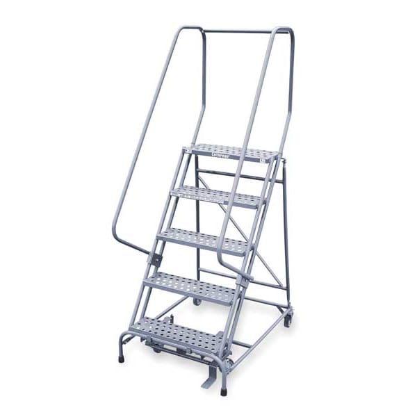 80 in H Steel Rolling Ladder, 5 Steps