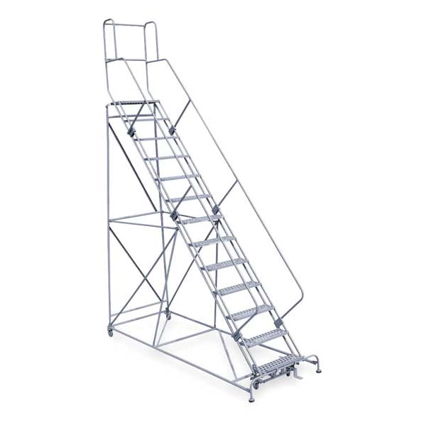 172 in H Steel Rolling Ladder, 13 Steps