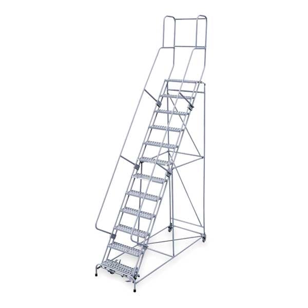 162 in H Steel Rolling Ladder, 12 Steps