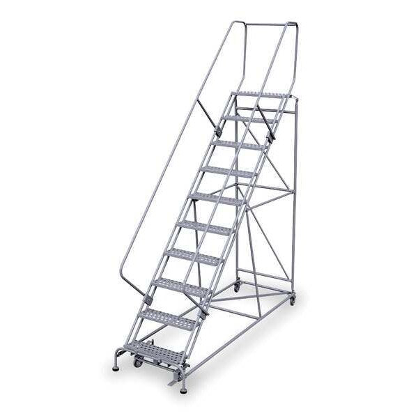 130 in H Steel Rolling Ladder, 10 Steps