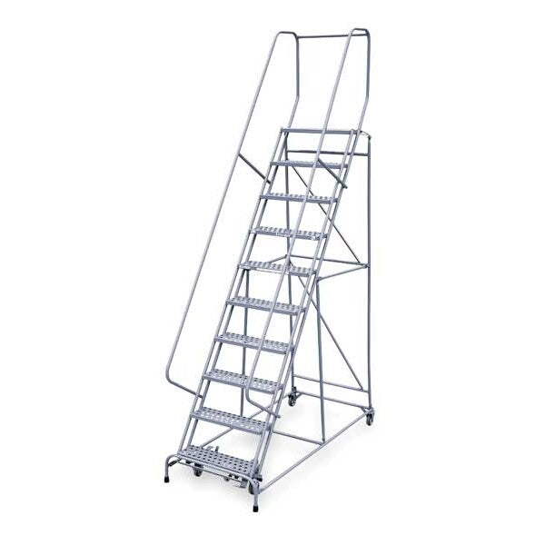 130 in H Steel Rolling Ladder, 10 Steps