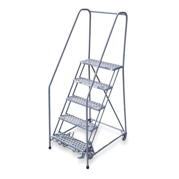 80 in H Steel Rolling Ladder, 5 Steps