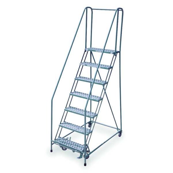 100 in H Steel Rolling Ladder, 7 Steps