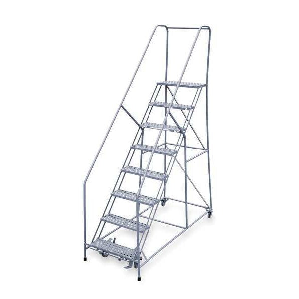 110 in H Steel Rolling Ladder, 8 Steps