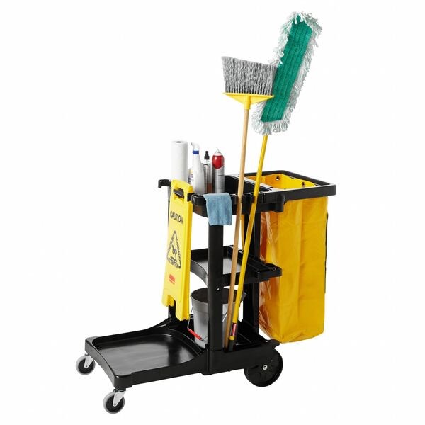 Floor Safety Sign, Caution, Eng/Sp/Fr/Grmn, 25 in H, 11 in W, HDPE, Triangle, FG611200YEL