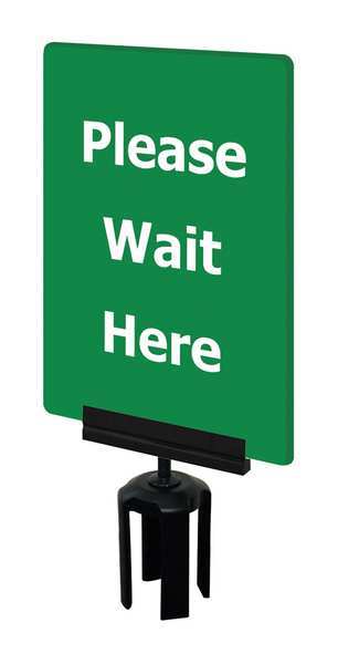 Acrylic Sign, Green, Please Wait Here