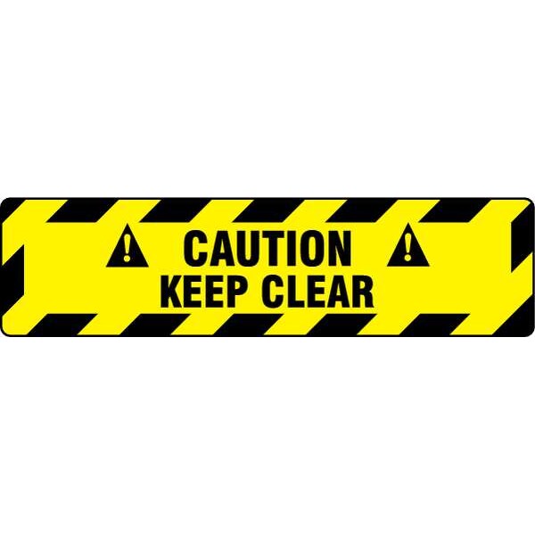 Floor sign, 6 in H, 24 in W, Vinyl, Rectangle, 3YRW3