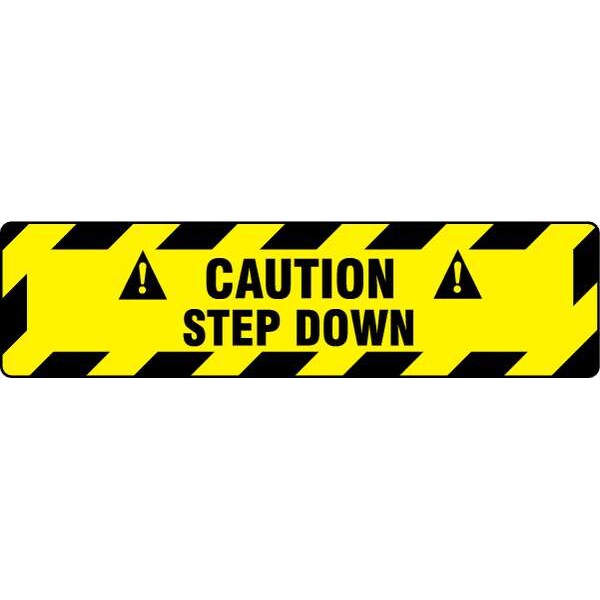 Floor sign, 6 in H, 24 in W, Vinyl, Rectangle, 3YRW3