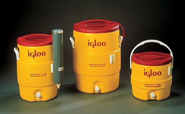Beverage Dispenser, 3 gal Cooler Capacity, 14 in Exterior Ht, 13 1/2 in, Yellow