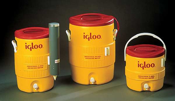 Beverage Dispenser, 3 gal Cooler Capacity, 14 in Exterior Ht, 13 1/2 in, Yellow