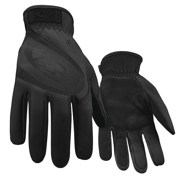 Mechanics Gloves, M, Black, Reinforced Split Palm, Mesh Spandex