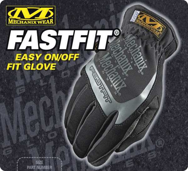 Mechanics Gloves, XL, Black, Clarino Synthetic Leather, Spandex