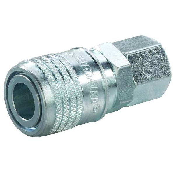 Quick Connect Hose Coupling, 1/4 in Body Size, 1/4 in Hose Fitting Size, Sleeve, Socket, 30E687