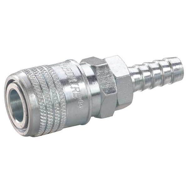 Quick Connect Hose Coupling, 1/4 in Body Size, 3/8 in Hose Fitting Size, Sleeve, Socket, 30E680
