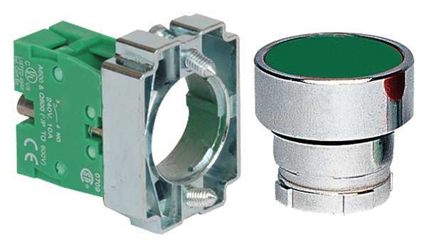 Non-Illuminated Push Button, 22 mm, 1NO, Green