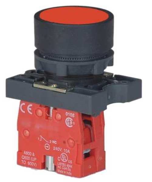 Non-Illuminated Push Button, 22 mm, 1NC, Red